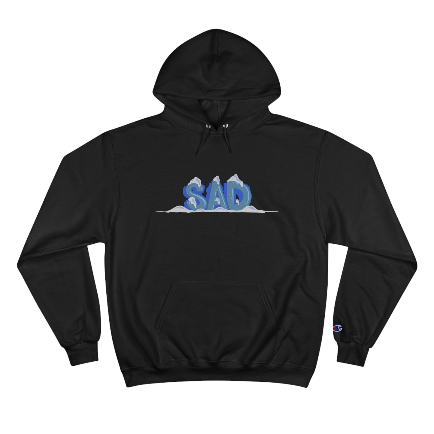 Sad Snowcap Blue Champion Hoodie