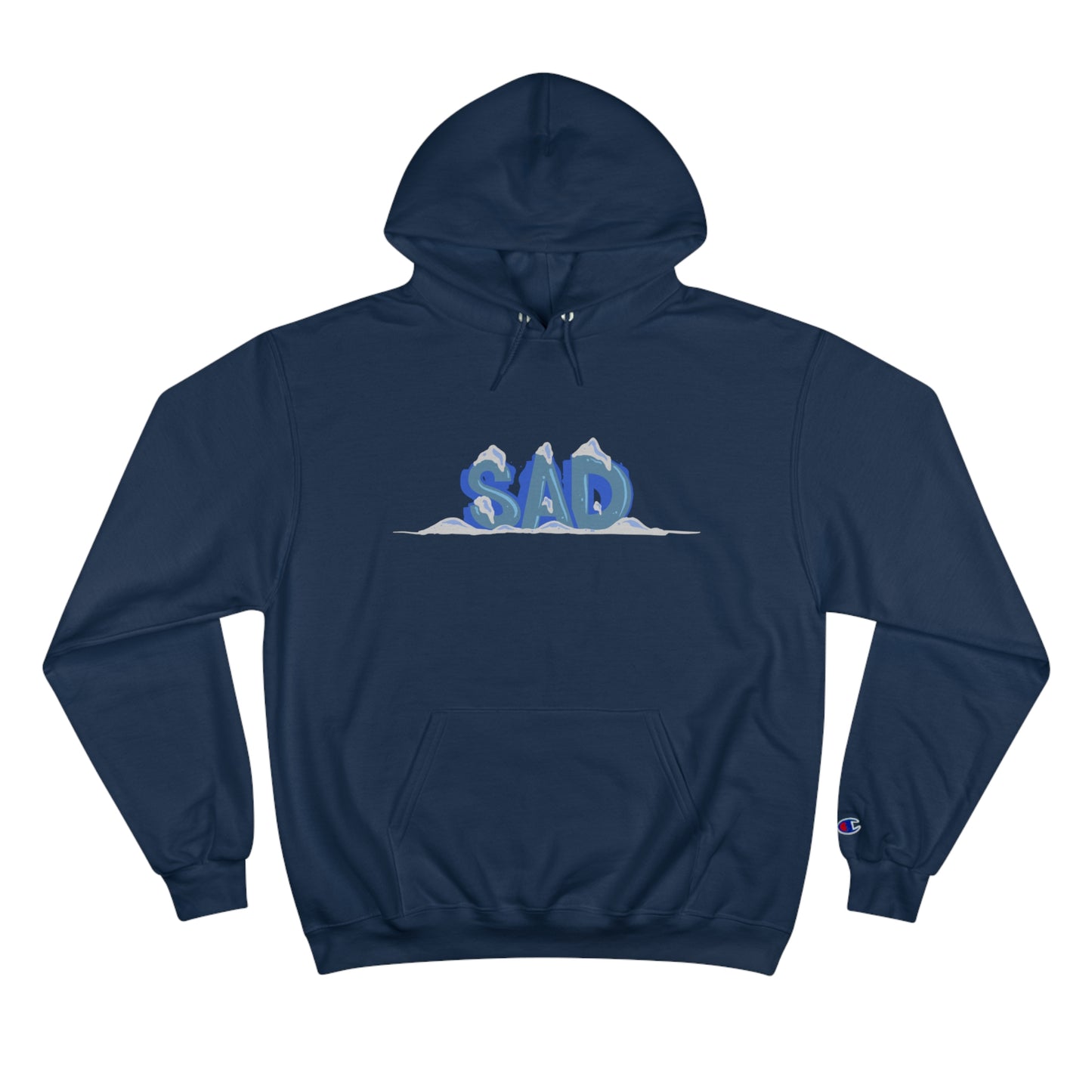 Sad Snowcap Blue Champion Hoodie